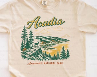 Acadia National Park Shirt, Comfort Colors USA National Park Tshirt, USA Travel Tee, America Hiking T-shirt, Maine Nature T Shirt