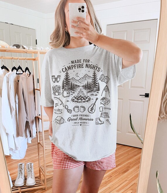 Campfire Nights Shirt, Camping Adventure Tee, Good Friends Great Memories Tshirt, Outdoor Lover Gift, Nature Lover T Shirt