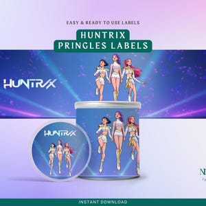 Rumi, Zoey & Mira Kpop Huntrix Pringles Wrapper 3 – Printable Snack Label – Kids Birthday Party Favor – Instant Digital Download