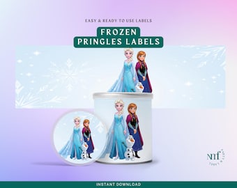Embalagem de Pringles congeladas – Etiqueta de lanche imprimível – Lembrancinha para festa de aniversário infantil – Download digital instantâneo