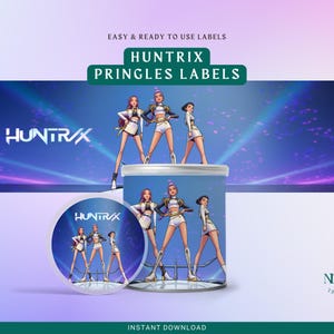 Rumi, Zoey & Mira Kpop Huntrix Pringles Wrapper 5 – Printable Snack Label – Kids Birthday Party Favor – Instant Digital Download