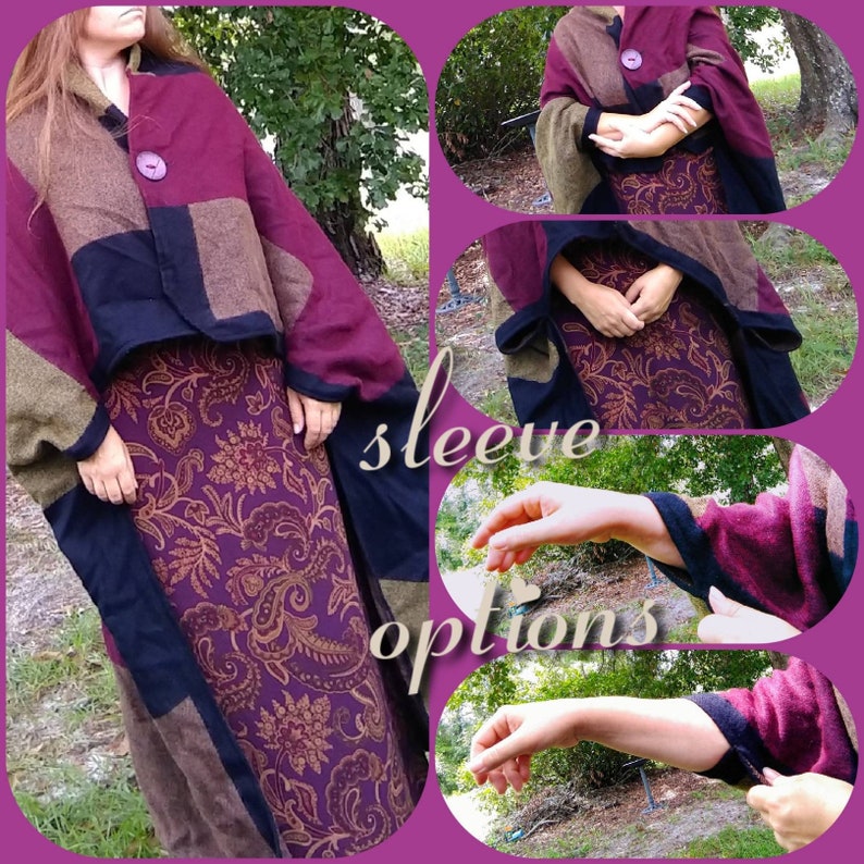 Block style Reversible Blanket Poncho