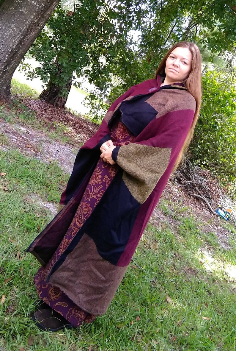 Block style Reversible Blanket Poncho