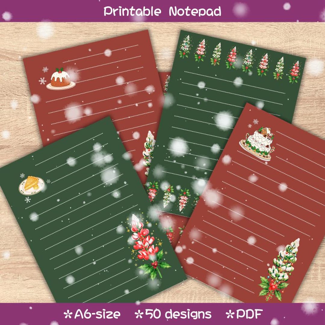 Printable Christmas Holiday Notepad - Etsy Australia