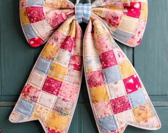 Large Quilted Bow Sewing Pattern PDF • Giant Fabric Bow Tutorial • DIY Door & Decor Bow • Instant Download Sewing Pattern