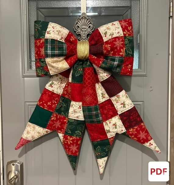 The Big Giant Quilted Bow Pattern – DIY Oversized Patchwork Bow, Bow Sewing Plan, Large Fabric Bow Tutorial