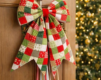 Patchwork Quilted Bow Sewing Pattern PDF, Confident Beginner, Scrap Fabric Project, Digital Download