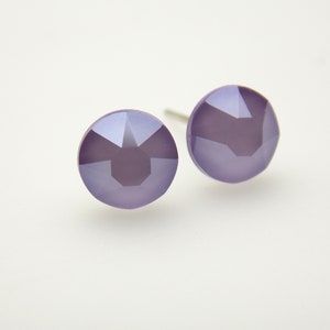 Swarovski Crystal Stud Earrings, Purple Crystal Earrings, Purple Studs, Dusty Purple Post Earrings, Lavender, Lilac Bridesmaid Gifts, Dainty