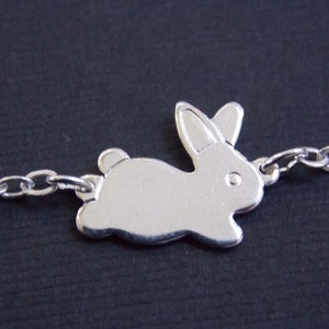 Silver Bracelet, Rabbit Bracelet, Bunny Bracelet, Silver Bunny, Silver Rabbit, Rabbit Charm, Small Bunny, Tiny, Animal Jewelry, Friend Gift