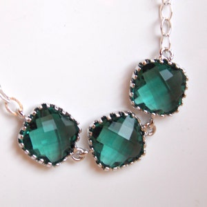 Petrol Halskette, grün, GlassNecklace, Petrol Schmuck, Sterling Silber, Hochzeitsschmuck, Brautjungfer Halskette, Brautschmuck, Brautjungfer Geschenk