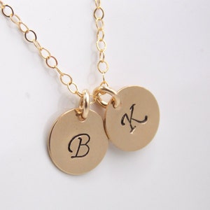 Initial Necklace, Personalized Necklace, Initial Jewelry, Gold Filled Monogram Charm, Daily Jewelry, Bridesmaid Necklace, Grandma, Mom Gift
