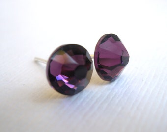 Purple Earrings, Swarovski Crystal Stud Earrings, Amethyst Stud Earrings, Swarovski Crystal, Tanzanite,Bridesmaid Earrings, Bridesmaid Gifts