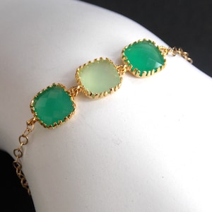 Groene armband, Mint Armband, Glazen Armband, Gouden Armband, Gouden Gevulde Armband, Bruiloft sieraden, bruidsmeisjes Armband, Bruidsmeisje Geschenken