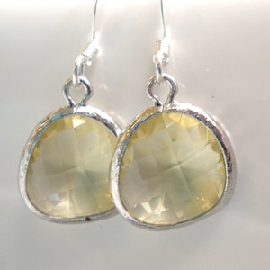 Yellow Earrings, Citrine Earrings, Jonquil, Soft Yellow and Silver Earrings, Bridesmaid Earrings, Bridal Earrings Jewelry, Bridesmaid Gifts