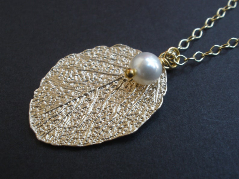 Leaf Necklace Gold Leaf Pendant Gold Necklace Real Leaf Etsy