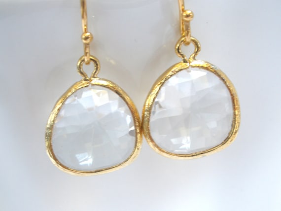 Glass crystal earrings clearance
