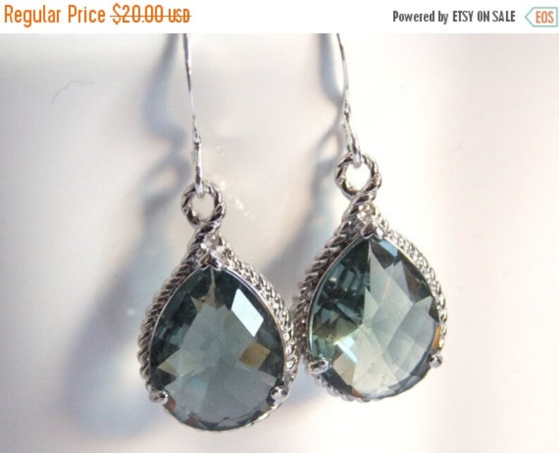 Gray Earrings Grey Earrings Charcoal Friend Gift Silver Etsy