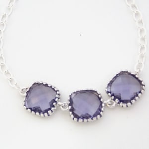 Lila Armband, lila Schmuck, Sterling Silber Armband, Kristall Armband, Tanzanit, Amethyst, Brautjungfer Armbänder, Brautjungfer Geschenke