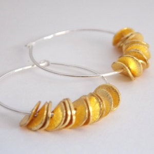 Gold Hoop Earrings, Small Gold Hoop Earrings, Gold Hoops, Sterling Silver, Sterling Silver Hoops, Silver Hoop Earrings, Gold and Silver