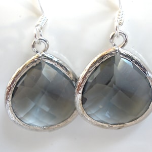 Gray Earrings, Grey Earrings, Gift, Pewter, Dangle, Silver Earrings, Charcoal, Bridesmaid Earrings, Bridal Earrings Jewelry, Bridesmaid Gift