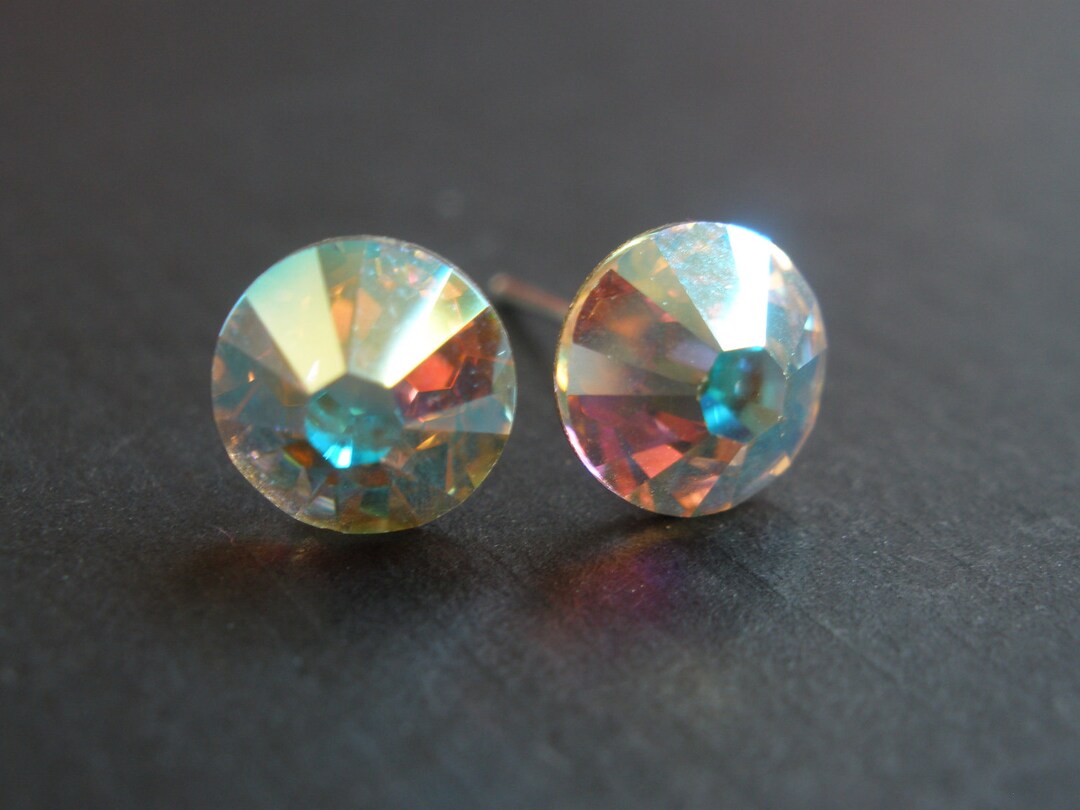 Swarovski Crystal Stud Earrings Crystal Earrings White - Etsy