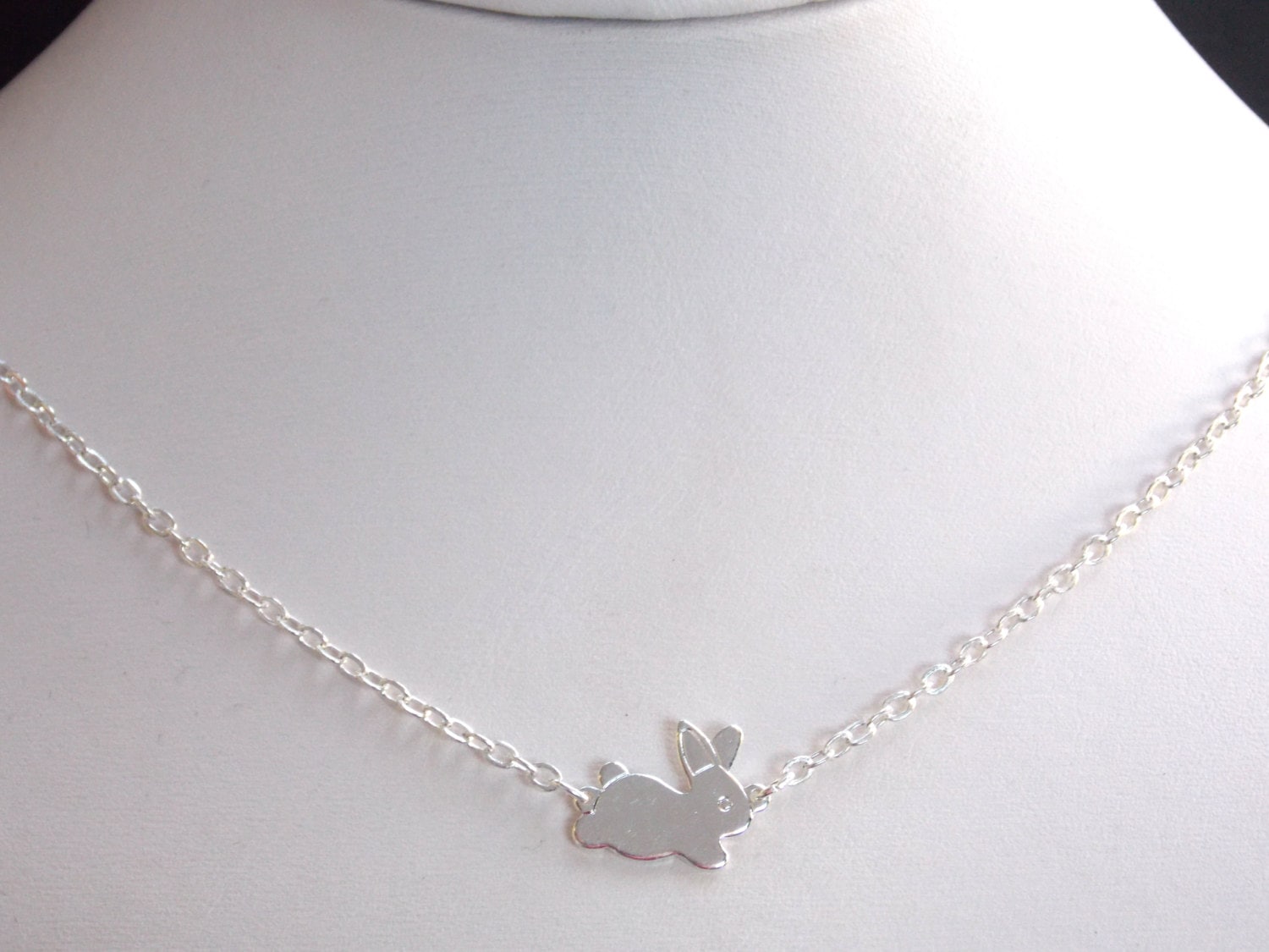 Silver Necklace Rabbit Necklace Bunny Necklace Silver Etsy