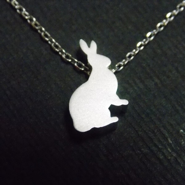 Silver Necklace, Rabbit Necklace, Bunny Necklace, Silver Bunny, Silver Rabbit, Rabbit Pendant, Bunny Pendant, Small, Tiny, Animal Jewelry