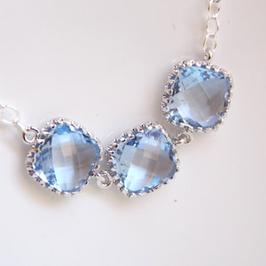 Light Blue Necklace, Aquamarine, Periwinkle, Blue Sapphire, Sterling Silver, Dusty Blue Bridesmaid Necklace, Bridal Jewelry, Bridesmaid Gift