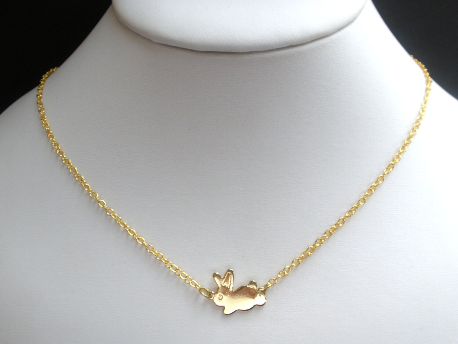 Gold Rabbit Necklace Rabbit Pendant Bunny Necklace Gold Etsy