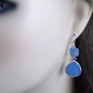 Silver Blue Earrings, Light Blue, Sky Blue, Royal Blue,Silver Dangle, Wedding Jewelry, Bridesmaid Earrings, Bridal Jewelry, Bridesmaid Gifts image 4