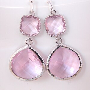 Pink Earrings, Soft Rose, Silver Earrings, Soft Pink, Light Pink, Wedding Jewelry, Bridesmaid Earrings, Bridesmaid Jewelry,Bridesmaid Gift