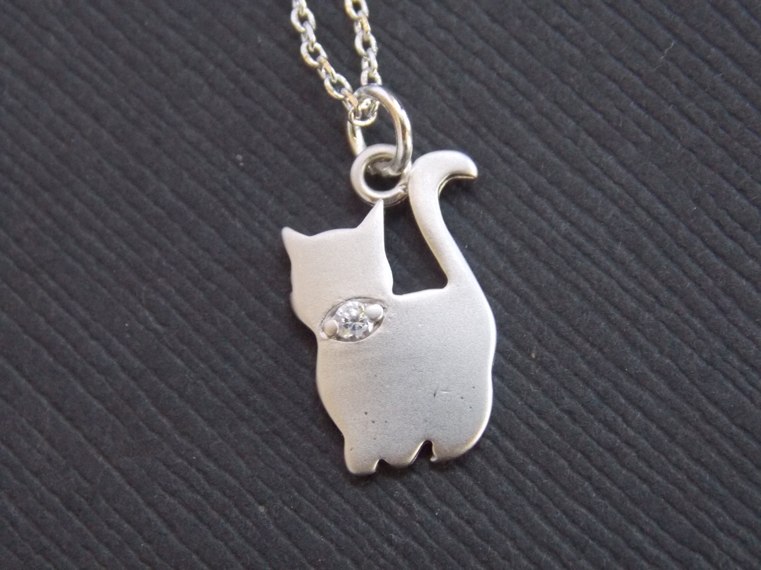 View of Cat Necklace, Cat Jewelry, Dainty Jewelry, Kitty, Dainty Necklace ...