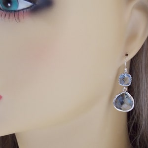 Light Blue Earrings, Aquamarine, Soft Blue, Light Sapphire, Periwinkle, Dusty Blue, Wedding Jewelry, Bridesmaid Earrings Silver, Friend Gift 画像 3
