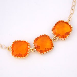 Orange Bracelet, Glass Bracelet, Tangerine Gold Bracelet, Carnelian 14K Gold Filled, Wedding Jewelry, Bridesmaids Bracelet, Bridesmaid Gift
