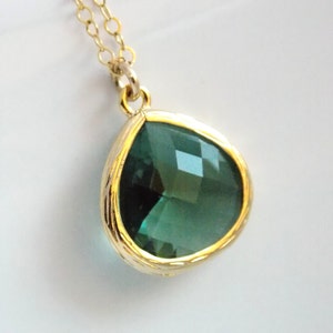 Petrol Halskette, Gold Petrol Anhänger, Gold gefüllt, Aqua, staubig grün, Hochzeitsschmuck, Brautjungfer Schmuck, Brautjungfer Halskette, Brautjungfer Geschenke