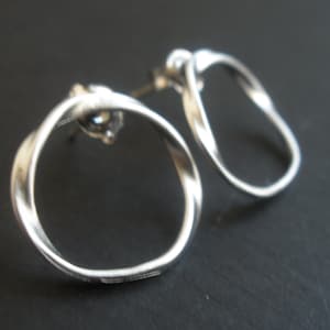 Silver Earrings, Silver Hoop Earrings, Silver Hoops, Silver Stud Earrings, Circle, Dainty Earrings, Small Hoops, Birthday Gift, Friend Gift