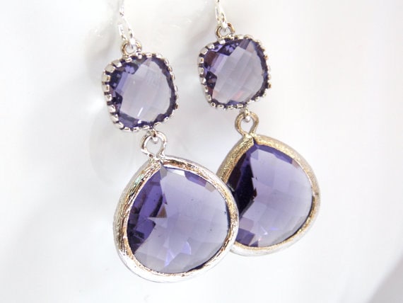 625 Glass Earrings - Purple/Blue + Green main image 0