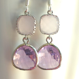 Lavender Earrings, Soft Pink Earrings, Pale Pink, Soft Rose, Purple, Wedding, Bridesmaid Earrings, Bridesmaid Gifts, Bridesmaid Jewelry