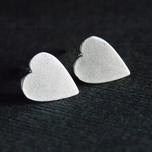 Heart Earrings, Silver Earrings, Heart Studs, Heart Post Earrings, Dainty, Stud Earrings, Girlfriend Gift, Friend Gift, Birthday Gift
