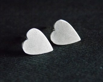 Heart Earrings, Silver Earrings, Heart Studs, Heart Post Earrings, Dainty, Stud Earrings, Girlfriend Gift, Friend Gift, Birthday Gift