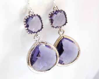 Purple Earrings, Tanzanite, Amethyst, Dangle, Drop, Silver, Bridal Jewelry, Bridesmaid Earrings, Bridesmaid Jewelry, Bridesmaid Gift