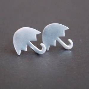 Silver Earrings, Dainty Jewelry, Stud Earrings, Umbrella Earrings, Birthday Gift, Friend Gift, Girl Gift, Teenager Gift, Cute Gift