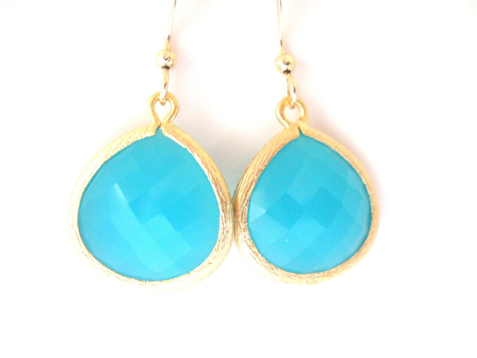 Mint Earrings Blue Earrings Aqua Earrings Aquamarine Gold Etsy