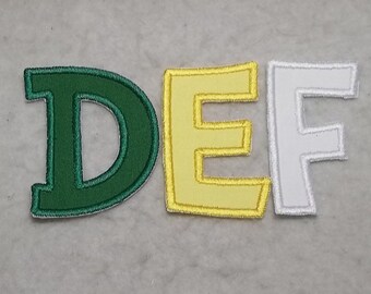 Green Eggs Font 3 inch Upper Case Letter (single) MADE to ORDER - Choose COLOR and Letter - Iron on Applique Patch z 9218