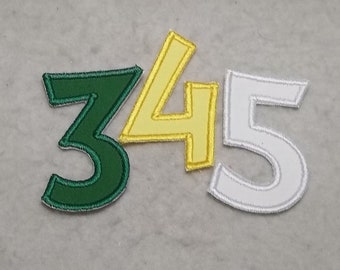 Green Eggs Font 3 inch Number (single) MADE to ORDER - Choose COLOR and Number - iron on Applique Patch z 9214