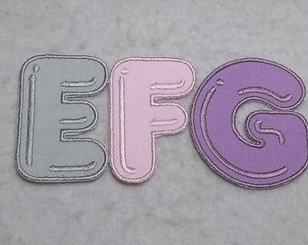 Neon Font 5 inch Upper Case Letter (single) MADE to ORDER - Choose COLOR and Letter - Iron on Applique Patch z 9194
