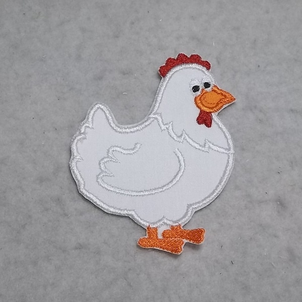 Chicken -  MADE to ORDER - Choose COLOR and Size - fabric Iron on Applique Patch z 9314