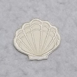 Scallop Shell (mini 2 inch) - MADE to ORDER - Choose Color - Iron on Applique Patch 9528   (not for foam trucker hats)