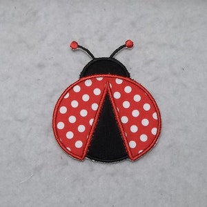 Ladybug (body is black) - MADE to ORDER - Choose COLOR and Size - fabric Iron on Applique Patch 8761   (not for foam trucker hats)