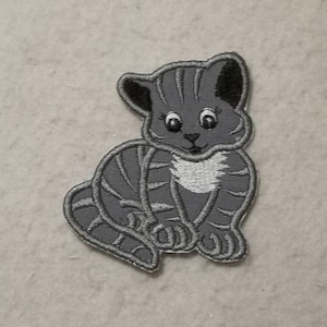 Cat - Kitten - MADE to ORDER - Choose COLOR and Size - fabric Iron on Applique Patch 9687   (not for foam trucker hats)